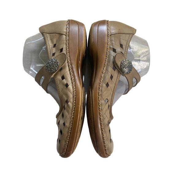 RIEKER Size 40 Mary Janes Leather Cut Out Upper Comfort Shoes Tan Boho Doris - Picture 5 of 10